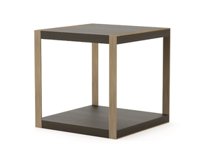 EMPIRE - Square brass and wooden side table _ Stylish Club